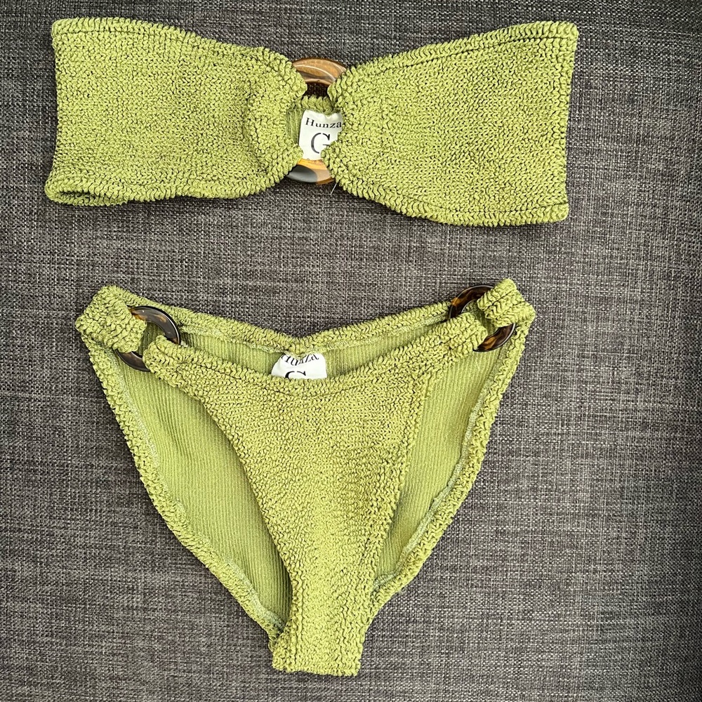 Hunza G Gloria Crinkle Bandeau Bikini Set